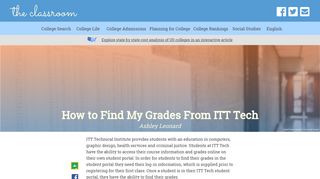 How to Find My Grades From ITT Tech | The Classroom