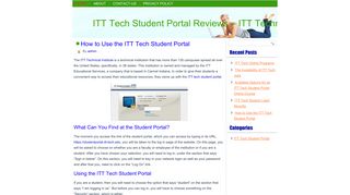 ITT Tech Student Portal Login