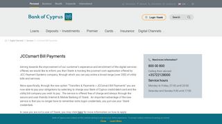 Bank of Cyprus - JCCsmart Bill Payments