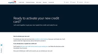 Need to Activate Your New Credit Card? - Capital One