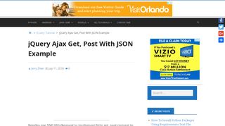 jQuery Ajax Get, Post With JSON Example