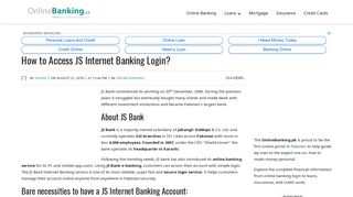 www.jsbl.com/e-banking/online-banking - JS Internet Banking Login