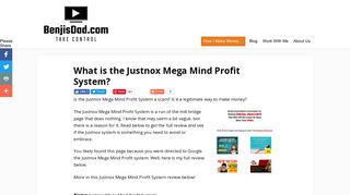 What is he Justnox Mega Mind Profit System? - BenjisDad.com