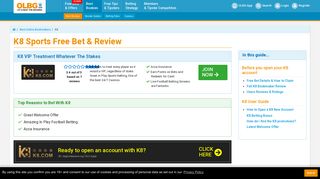 K8 Sports Free Bet & Betting Review - OLBG.com
