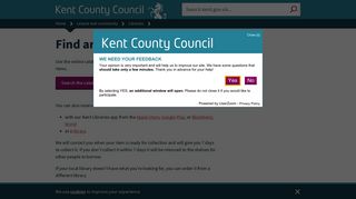Find and reserve a book - Kent County Council
