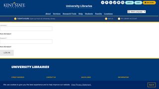 Log in | Kent State University Libraries