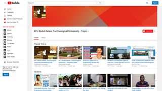 APJ Abdul Kalam Technological University - Topic - YouTube