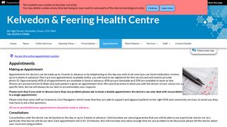 Appointments - Kelvedon & Feering Health Centre