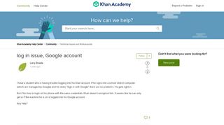 log in issue, Google account – Khan Academy Help Center