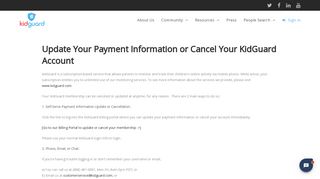 Update Your Payment Information or Cancel Your KidGuard Account ...