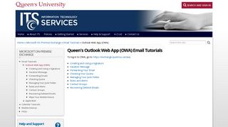 Outlook Web App (OWA) | ITS - Queen's University