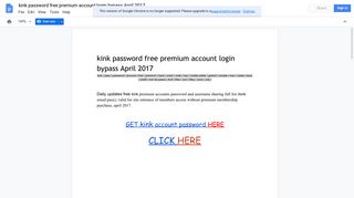 kink password free premium account login bypass April 2017
