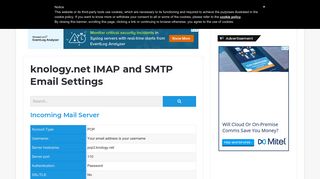 knology.net IMAP and SMTP Email Settings