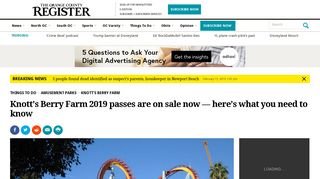 Knott's Berry Farm 2019 passes are on sale now — here's what you ...