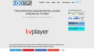 TVPlayer Kodi Addon Install Guide: Stream UK TV Free - Kodi Tips