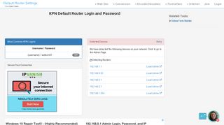 KPN Default Router Login and Password - Clean CSS