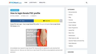 Kerala PSC User Login | KPSC User Login | Registered ... - PSC Hunt