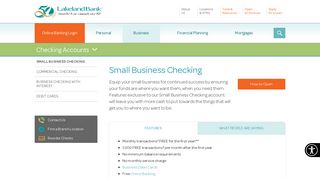 Small Business Checking | Lakeland Bank