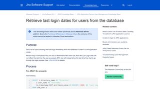 Retrieve last login dates for users from the database - Atlassian ...