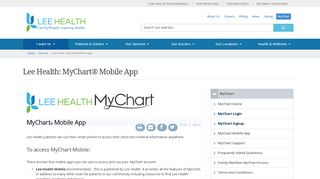 Lee Health: MyChart® Mobile App