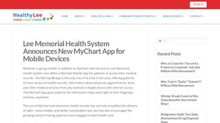 Lee Memorial Health System Announces New MyChart App for Mobile ...