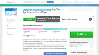 Access mychart.leememorial.org. MyChart - Application Error Page