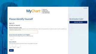 MyChart - Signup Page