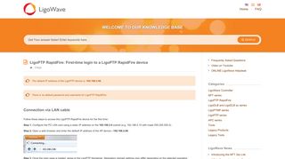 LigoPTP RapidFire: First-time login to a LigoPTP ... - LigoWave