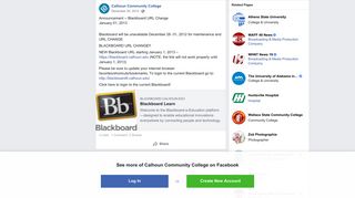 Announcement -- Blackboard URL Change... - Calhoun Community ...