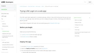 Trying LINE Login on a web app - LINE Developers