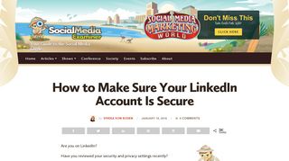 How to Make Sure Your LinkedIn Account Is Secure : Social Media ...