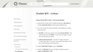 Disable WiFi - Linksys – Plume