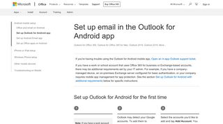 Set up email in the Outlook for Android app - Office Support