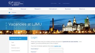 Login - Vacancies at LJMU - Liverpool John Moores University