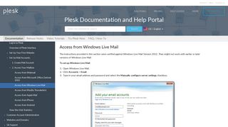 Access from Windows Live Mail - Plesk Documentation