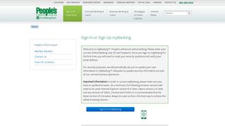 Sign In or Sign Up myBanking - People's Credit Union