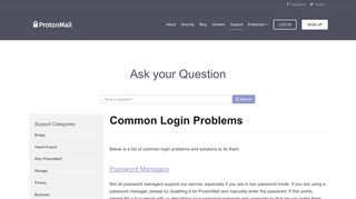 Common Login Problems - ProtonMail Support