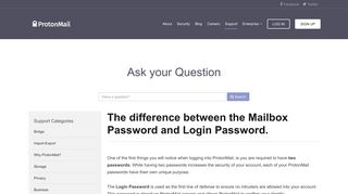 The difference between the Mailbox Password and Login ... - ProtonMail