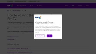 How to log in to the BT TV App - Amazon Fire TV | BT help