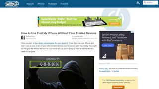 How to Use Find My iPhone Without Your Trusted Devices - The Mac ...