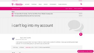 i can't log into my account | T-Mobile Support