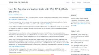 How To: Register and Authenticate with Web API 2, OAuth and OWIN ...