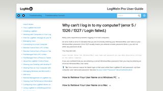 LogMeIn Pro User Guide – Why can't I log in to my computer? (error 5 ...