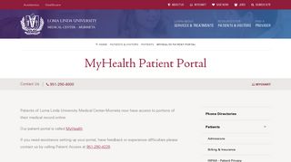 MyHealth Patient Portal | Murrieta - Loma Linda University Medical ...
