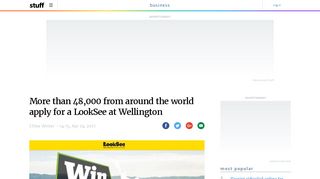 than 48000 from around the world apply for a LookSee at ... - Stuff.co.nz