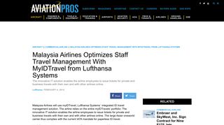 Malaysia Airlines Optimizes Staff Travel Management With ...