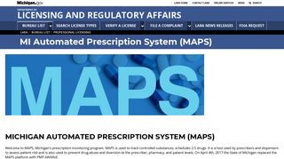 LARA - MI Automated Prescription System (MAPS) - State of Michigan