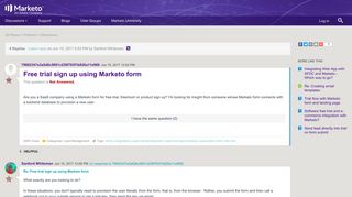 Free trial sign up using Marketo form | Marketo Marketing Nation ...