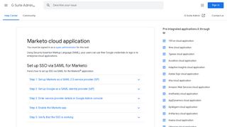 Marketo cloud application - G Suite Admin Help - Google Support