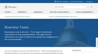 Business Taxes | Mass.gov